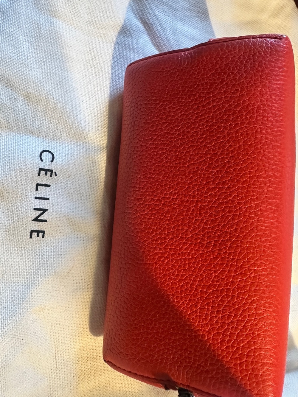 Celine Red Leather Cosmetic Pouch - Picture 5 of 15
